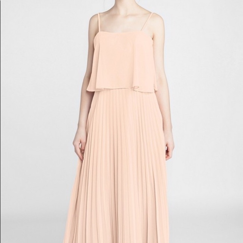 Tulle & Chantilly Pleated Chiffon Bridesmaid Dress